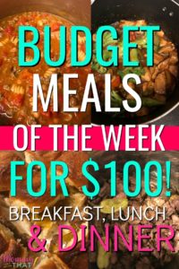 This meal plan for a family of 5 is perfect for anyone on a budget. Super kid friendly and great for picky eaters. Breakfast, lunch and dinner. Links to recipes and grocery list included! #cheapdinners #kidfriendly #budgetmeals